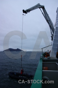 Akademik ioffe crane antarctica cloud hanging.