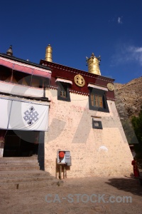 Altitude buddhism tibet drepung monastery symbol.