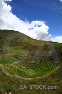 Altitude terrace maras ruin peru.