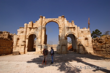 Ancient jarash western asia stone ruin.