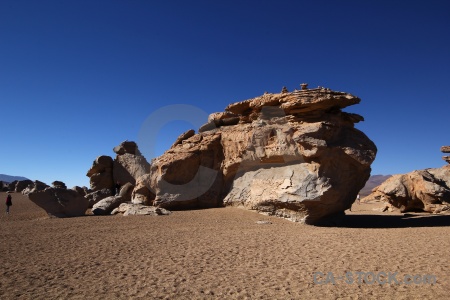 Andes rock formation mountain sky siloli desert.