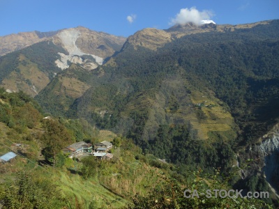 Annapurna sanctuary trek south asia sky cloud modi khola valley.