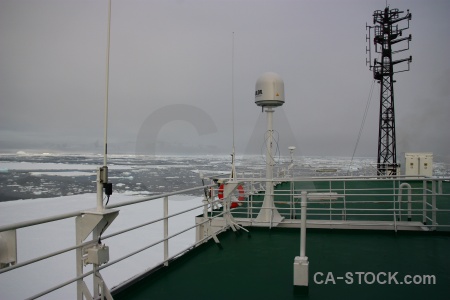 Antarctic peninsula vehicle south pole ship deck.