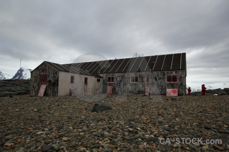 Antarctica cruise cloud antarctic peninsula hut horseshoe island.