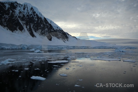 Antarctica cruise sky channel snowcap antarctic peninsula.