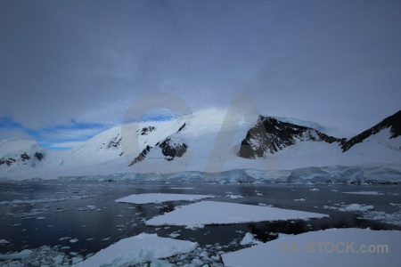 Antarctica south pole gunnel channel mountain sea ice.