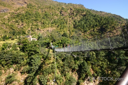 Araniko highway asia bridge nepal tree.