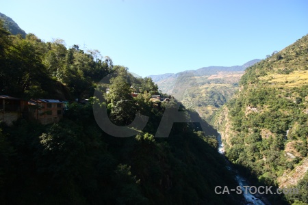 Araniko highway sky mountain tree south asia.