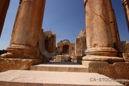 Archaeological historic gerasa column ancient.