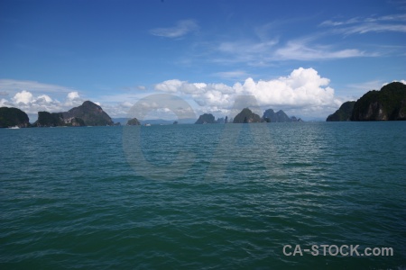 Asia island thailand phang nga bay cloud.