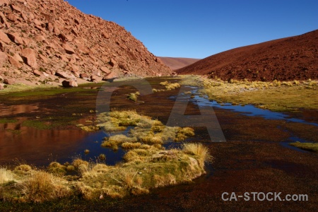 Atacama desert el tatio lake rock water.