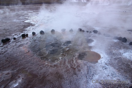 Atacama desert rock geyser el tatio andes.