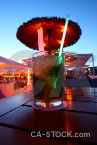 Bar straw mojito glass sky.