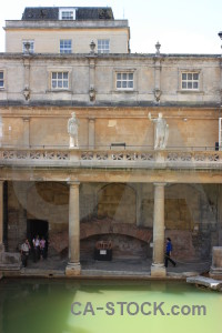 Bath roman baths europe building person.