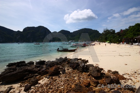 Beach ko phi don boat island thailand.