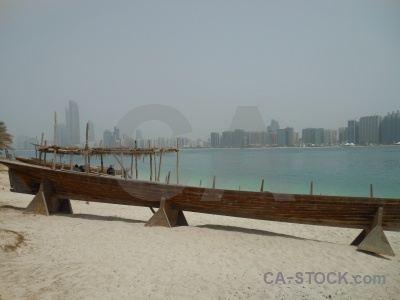 Beach sea uae building boat.