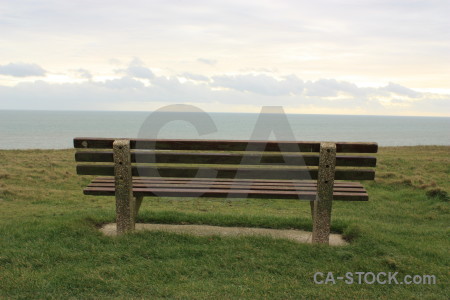 Bench object white green.