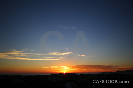 Blue cloud sunset orange sunrise.