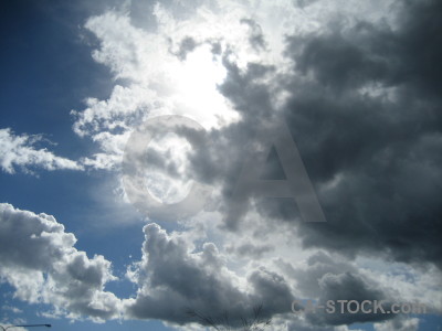 Blue cloud white sky.