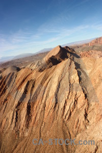 Blue orange cliff rock brown.