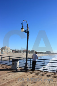 Blue pier lamp post.