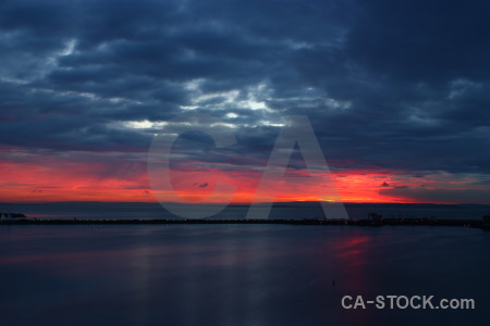 Blue red sky sunrise cloud.