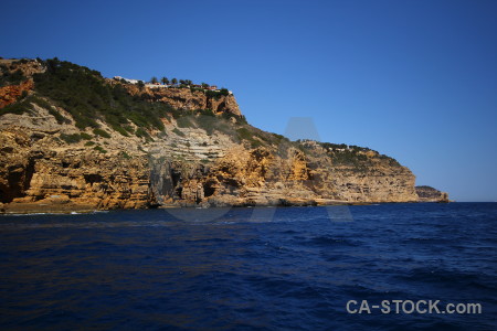 Blue sea spain cliff javea.