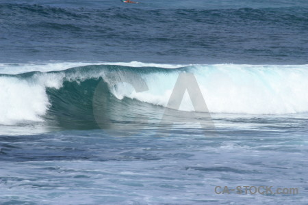 Blue water white wave surface.