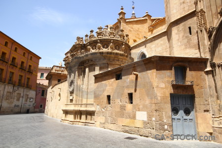 Brown cathedral building iglesia catedral de santa maria spain.