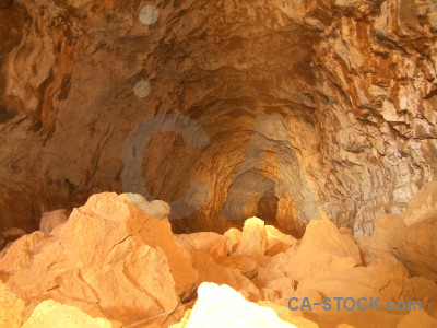 Brown orange cave.