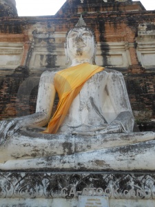 Buddhist temple wat yai chai mongkol thailand brick.