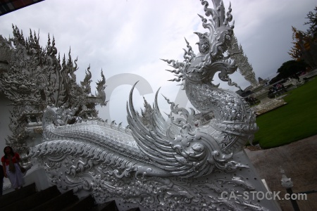 Buddhist wat rong khun temple buddhism sky.