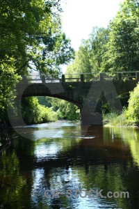 Building bridge white water green.