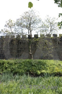 Building castle white green.