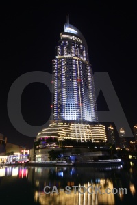 Building dubai uae middle east night.