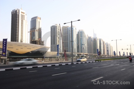 Building road western asia dubai skyscraper.