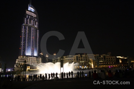 Building skyscraper fountain silhouette western asia.