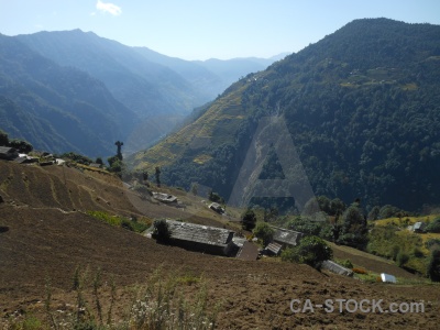 Building south asia valley sky annapurna sanctuary trek.