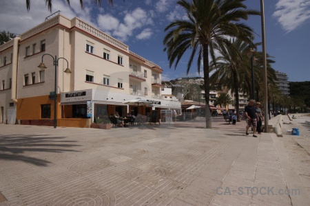 Building spain cloud javea palm tree.