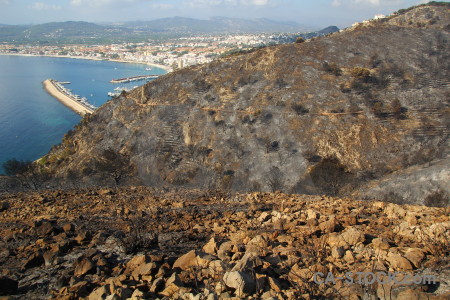 Burnt ash montgo fire europe javea.
