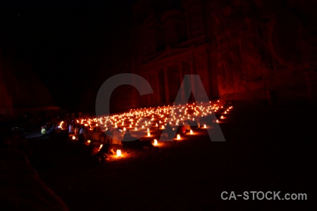 Candle unesco night petra treasury.