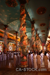 Cao dai pillar toa thanh tay ninh holy see temple.