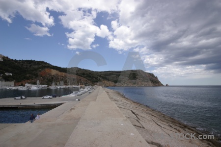 Car javea harbour boat sea.