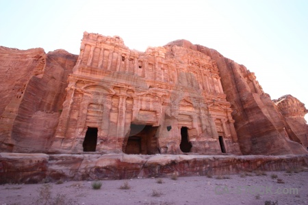 Carving middle east nabataeans ancient tomb.