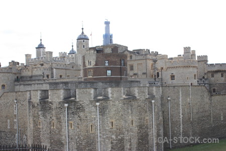 Castle white building gray.