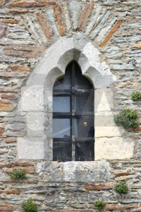 Castle window white building.