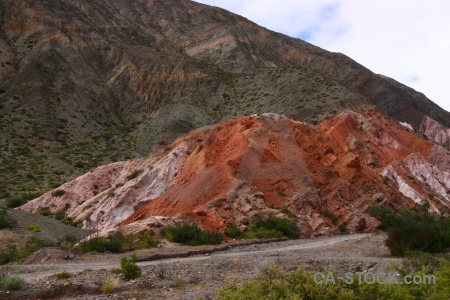 Cerro de los siete colores cloud argentina rock landscape.