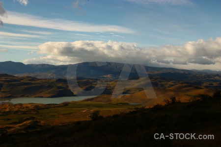 Chile landscape lake water cloud.