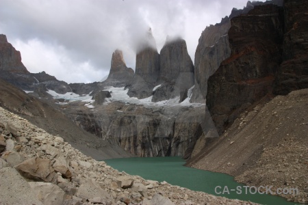 Chile trek snow patagonia lake.