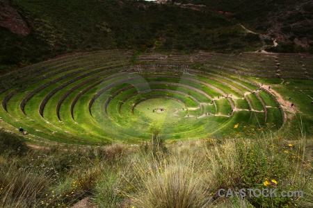 Circle south america maras ruin terrace.